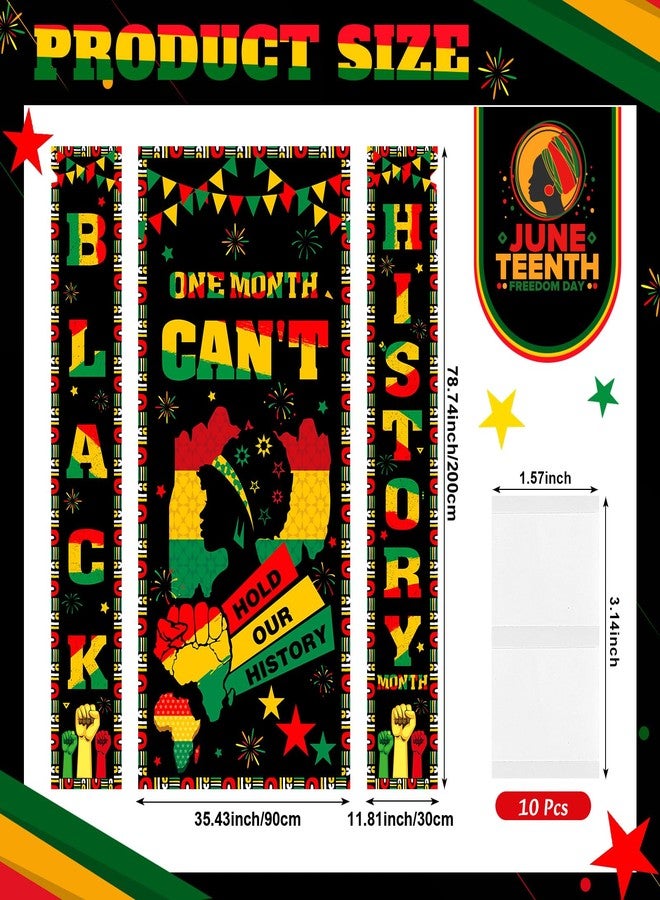 Mindsoft مجموعة Mindsoft من 3 قطع لأغطية أبواب شهر التاريخ الأسود، زينة مهرجان الأمريكيين الأفارقة، لافتة باب تاريخية سوداء، خلفية للفصول الدراسية والمكاتب والمدارس والأماكن الخارجية - Image 3